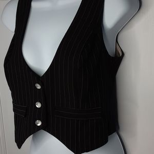 Charlotte Russe Black Pinstripe Vest Rockstar